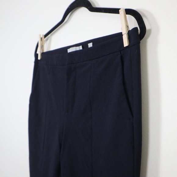Vince Size 8 Stovepipe Cropped Trousers Navy Blue Seamed Front Ankle Pant - Picture 5 of 11